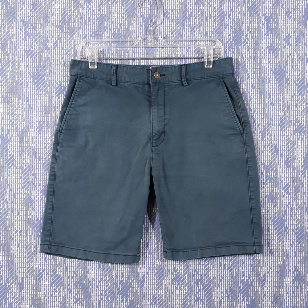 Flint And Tinder Shorts Mens 31 x 8.5 Flat Front Chino Blue Cotton Blend